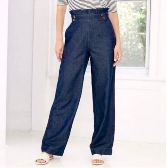 🆕Who What Wear Crop Wide Leg High Rise Denim Pants Size 6 New - Picture 3 of 13